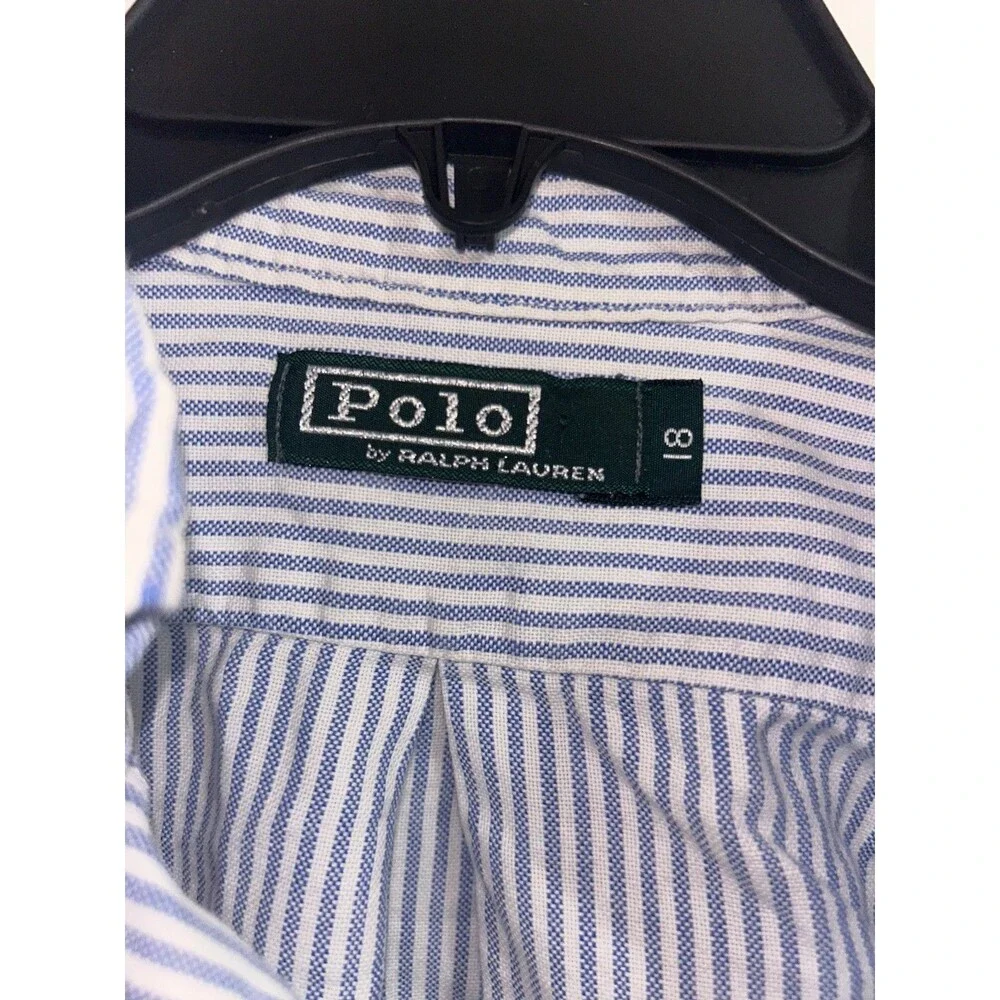 Polo Ralph Lauren Boys size 18 Vintage Button Down Shirt Cotton Striped